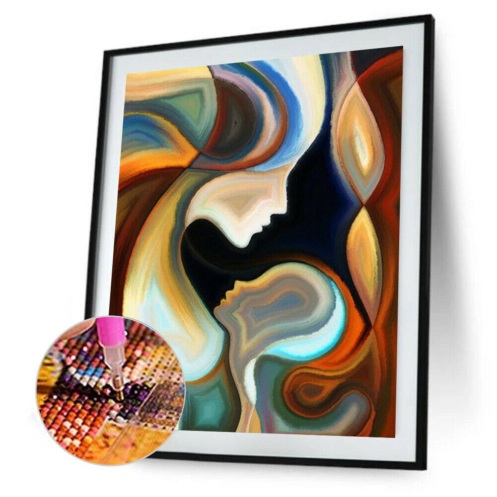 5D Diamond Round Full Painting Drill DIY Abstract Woman Picture Kit Craft @