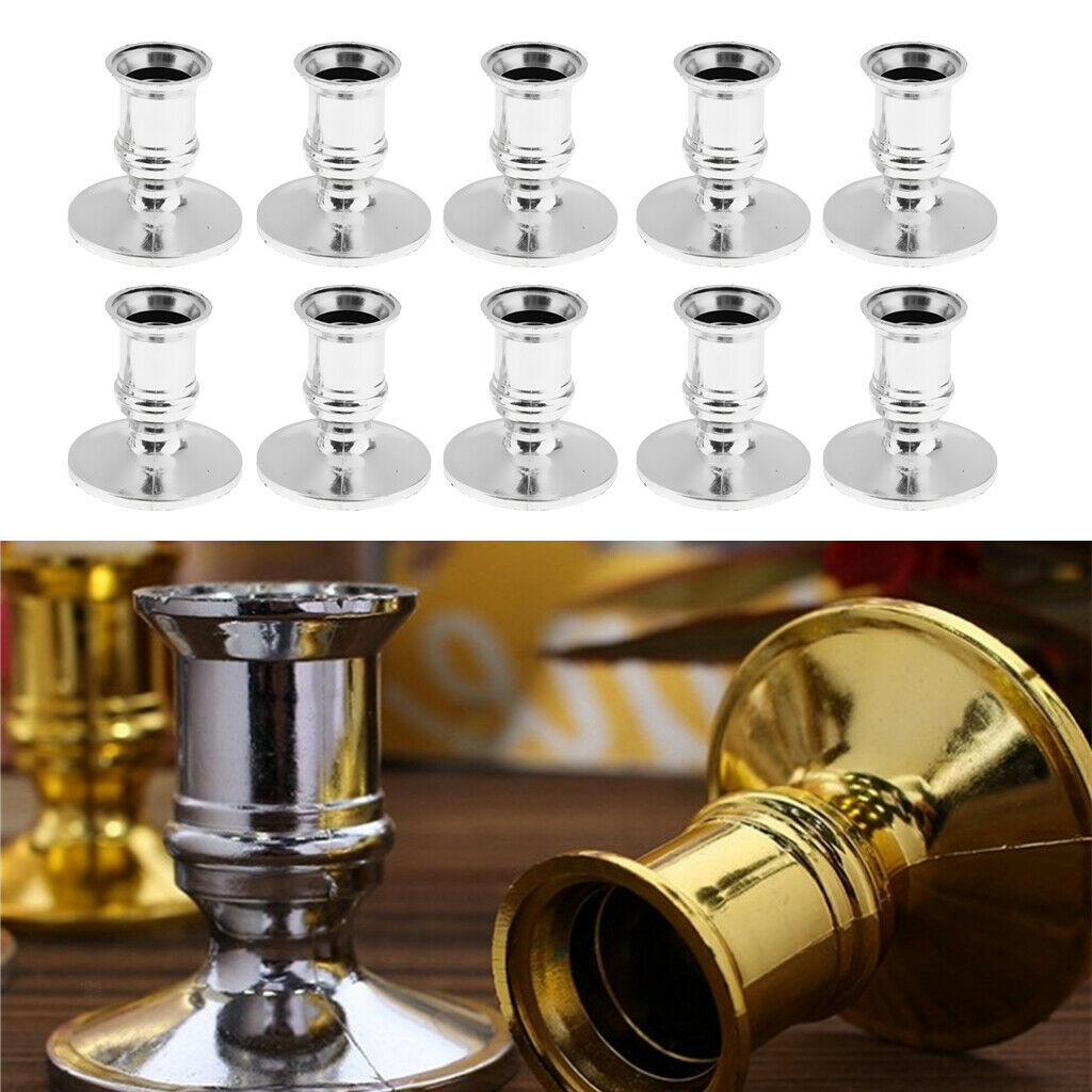 10x Traditional Plastic Dinner Candle  Candle Base Holder