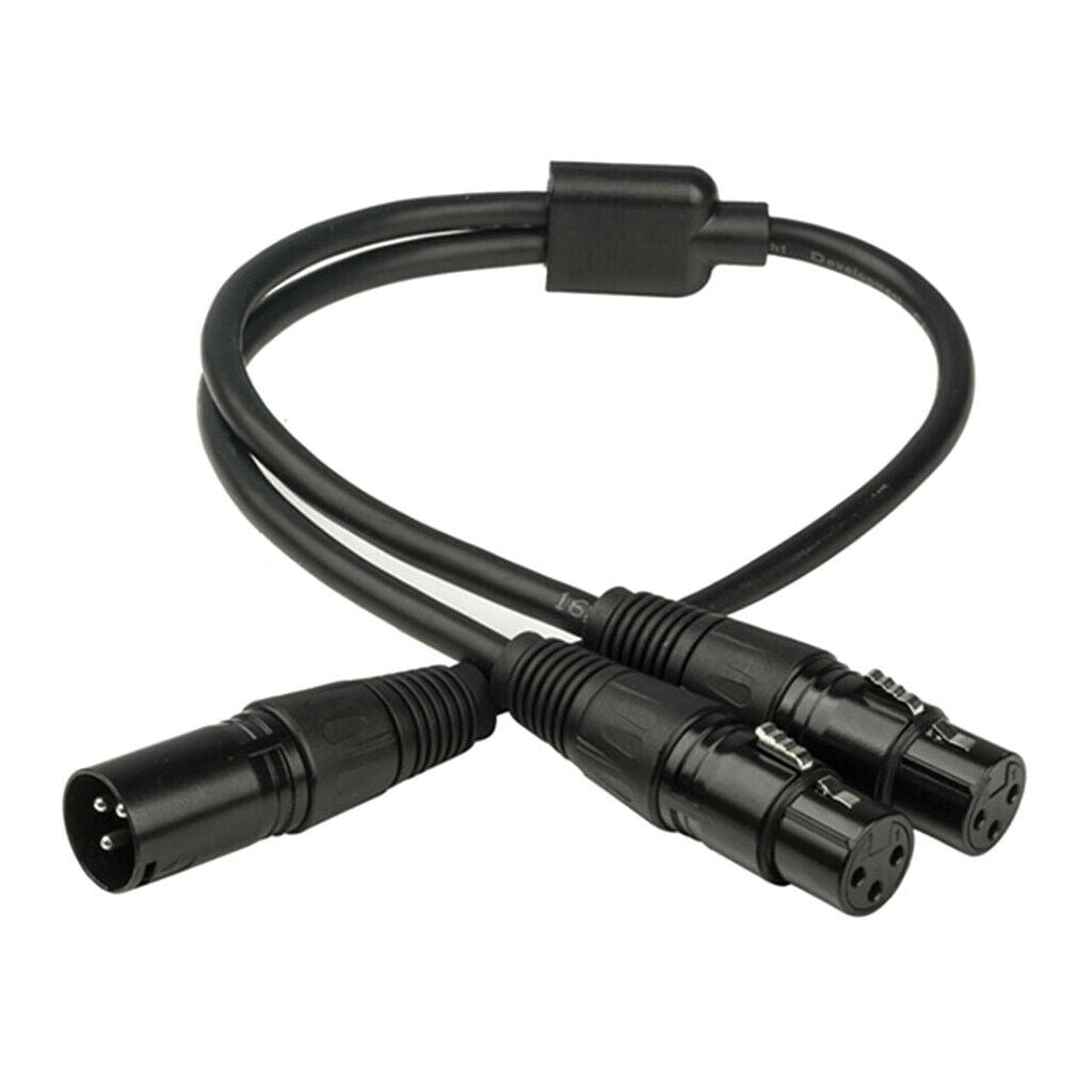 3 pin XLR Y-splitter, dual socket to plug adapter for microphone