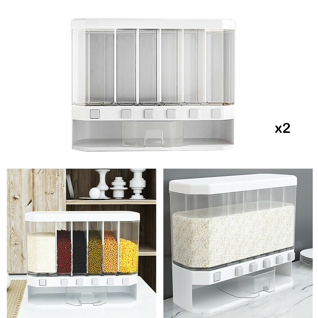 2pcs 32.4x38x14.4cm Wall Mounted Dry Food Dispenser Rice Dispenser Home Kitchen
