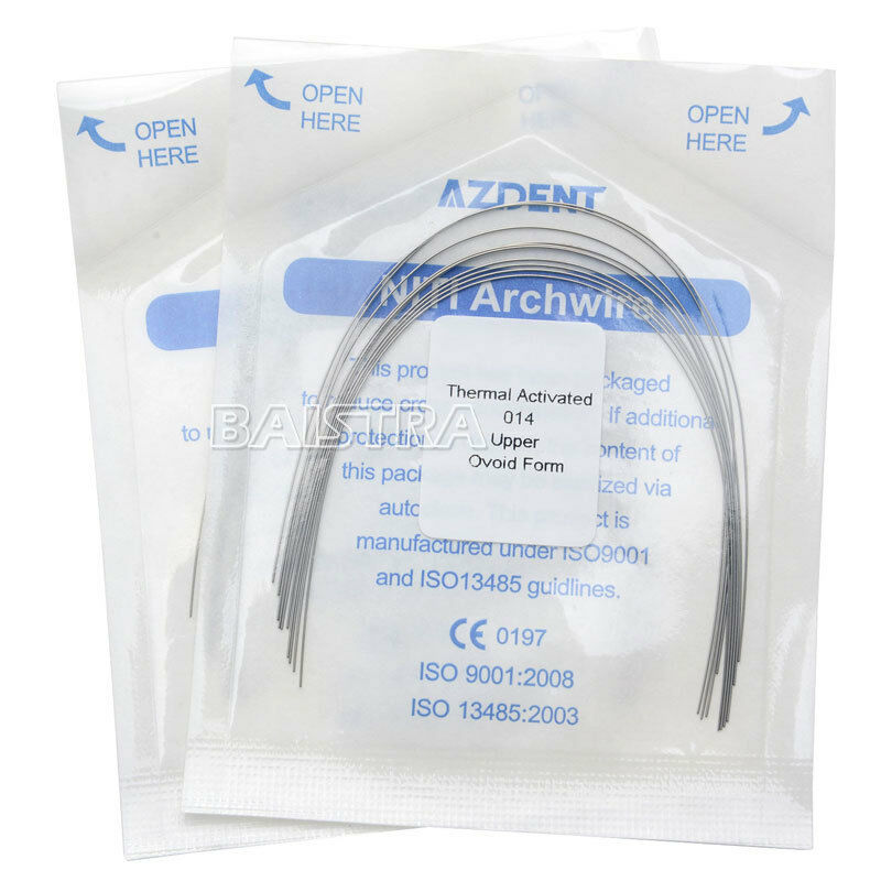 50Pack Dental Orthodontic Heat Thermal Activated Niti Round Arch Wires 014 Upper