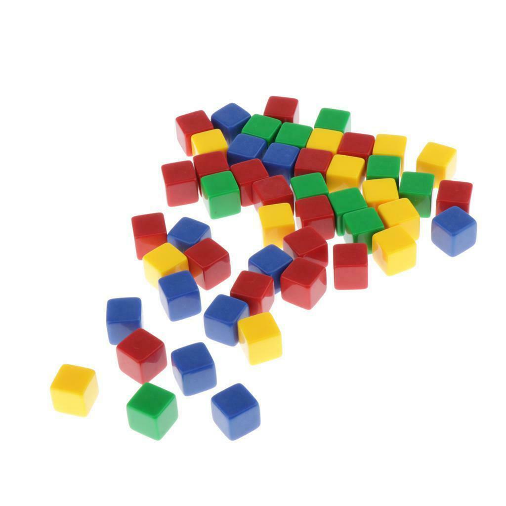 16mm Acrylic Blank Mixed Dice Cubes - Square Corner D6 Dice for Board Games,