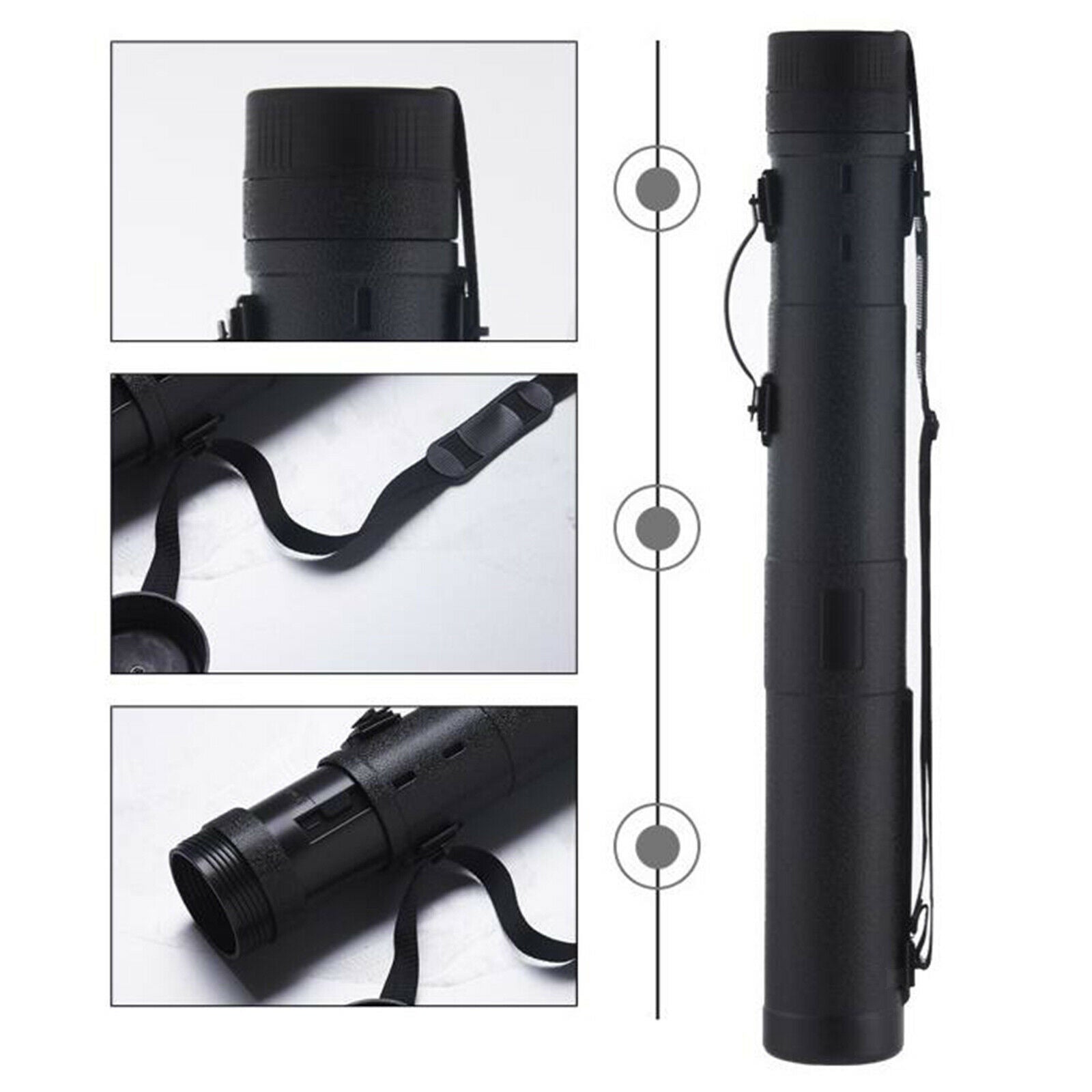 Plastic Poster Art Document Paper Storage Tube Carrying Case 30" to 53"