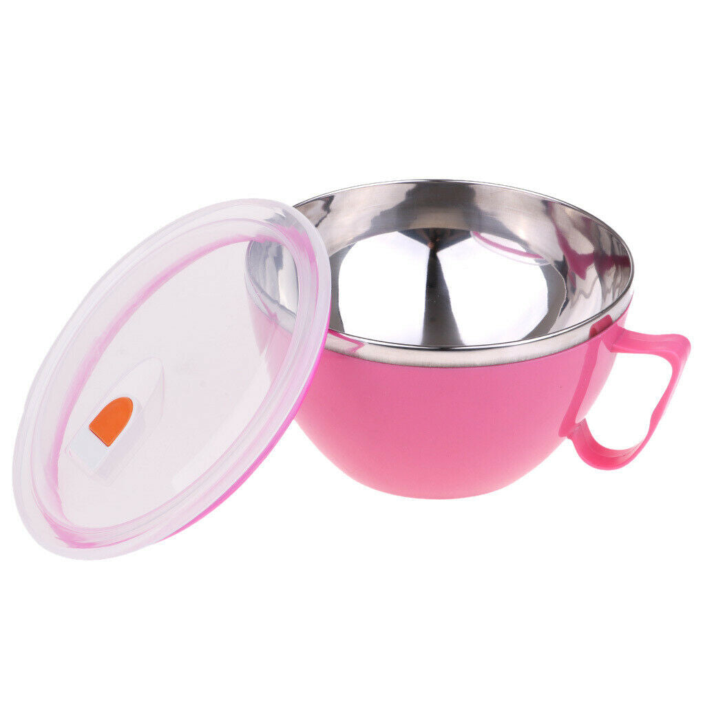 Portable Thermal Insulated Lunch Box Bento Food Container Box Outdoors Pink