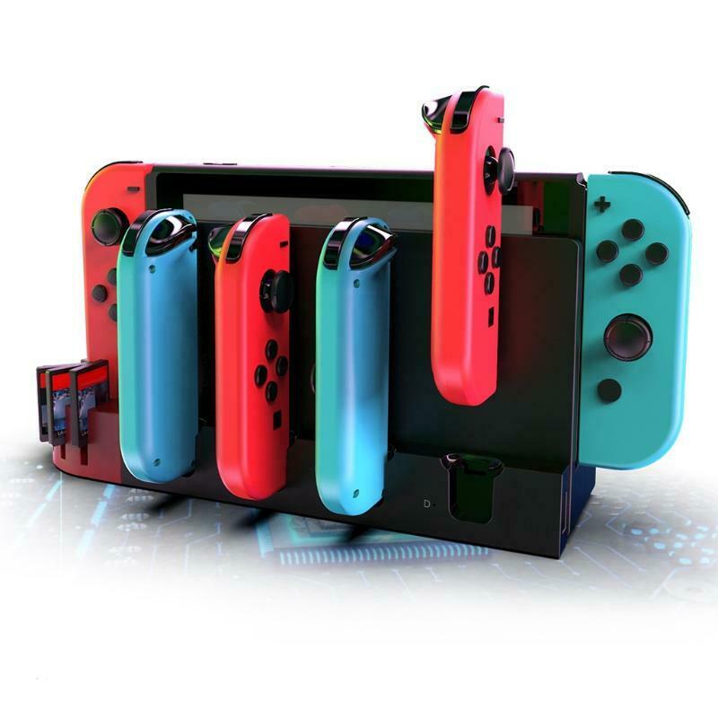 Charger Dock Station with 9 Game Cards Storage Compatible with Switch Joy Cons