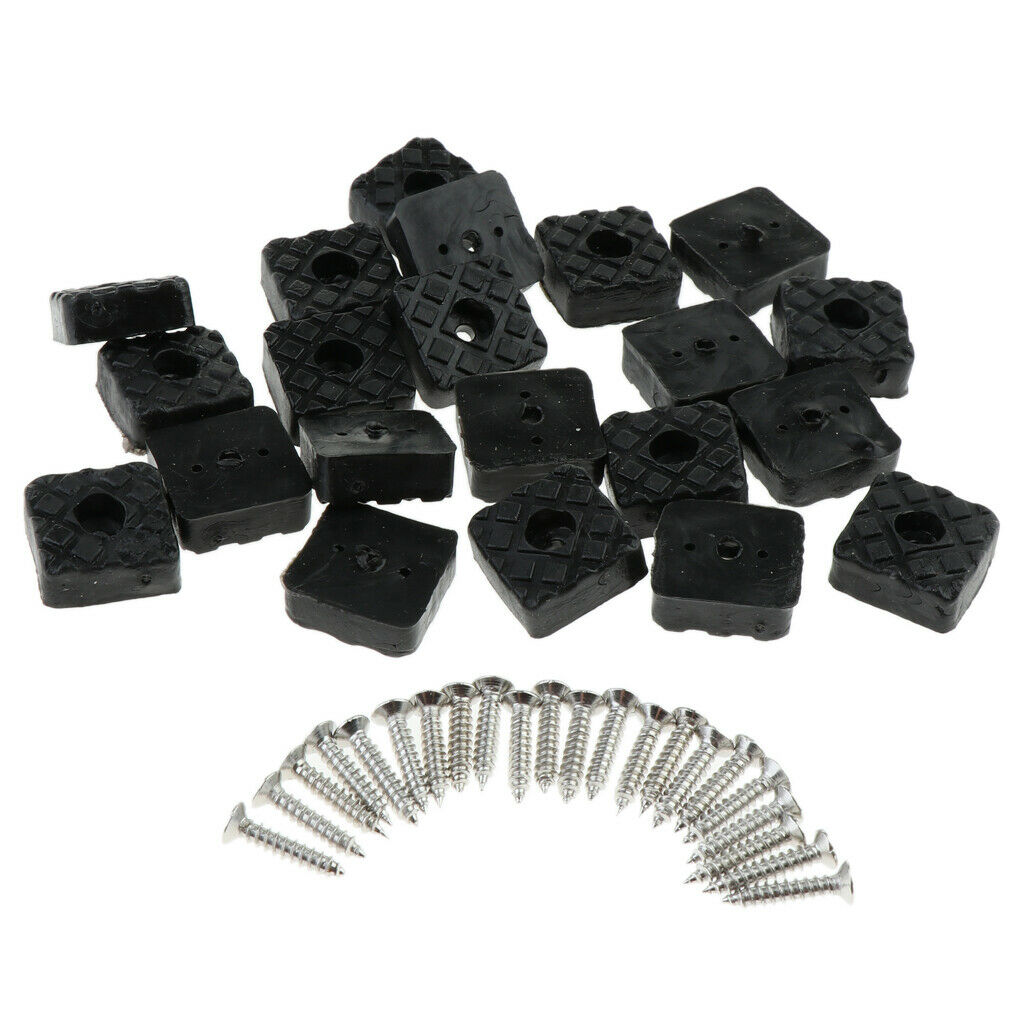 Blesiya 20Pc Square Rubber Feet Table Chair Leg Foot Pads for Wood Furniture