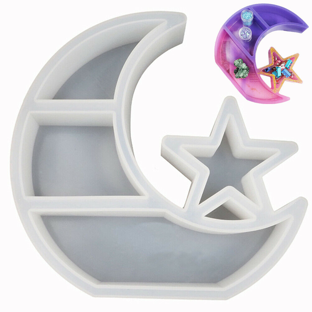 DIY Crystal Moon Plate Mold Epoxy ResinWaterproof Epoxy Silicone Casting Mold