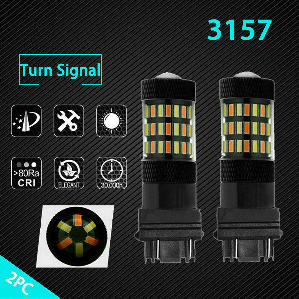 2x 3157 Switchback LED Front Turn Signal Light Bulb for Dodge Ram 1500 2500 3500