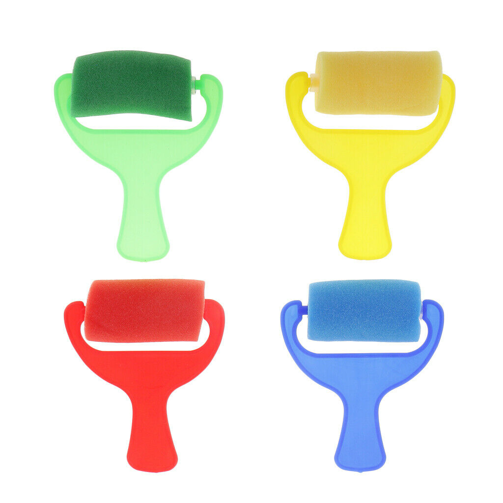 Set of 4pcs Sponge Brush Paint Roller Kid Art Craft Painting Drawing Tools