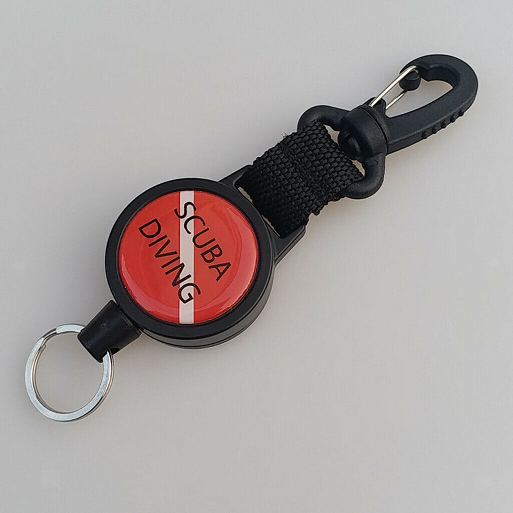 2pcs Scuba Diving Retractor Extends 40'' Dive Extendable Lanyard Hook 11lbs