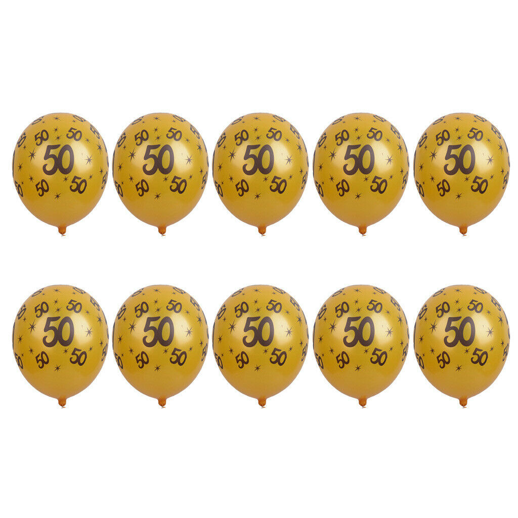 20pcs Golden Latex Balloons With 40 50 Number Birthday Party Decoration