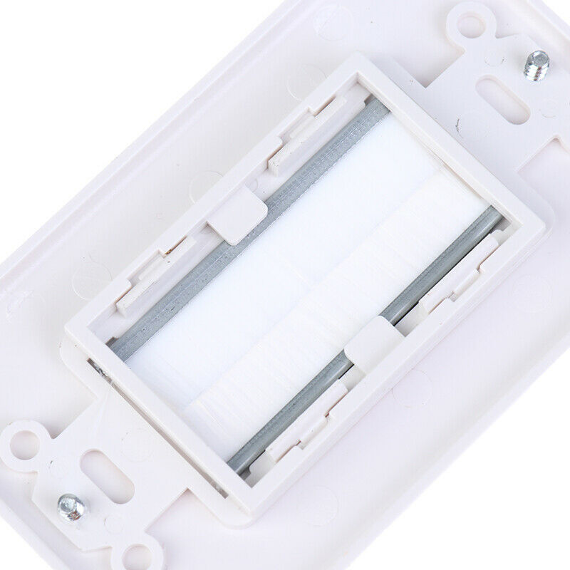 1 PCS White Brush Panel Opening Decor Cable Wire Wall Plate Face Pla.l8