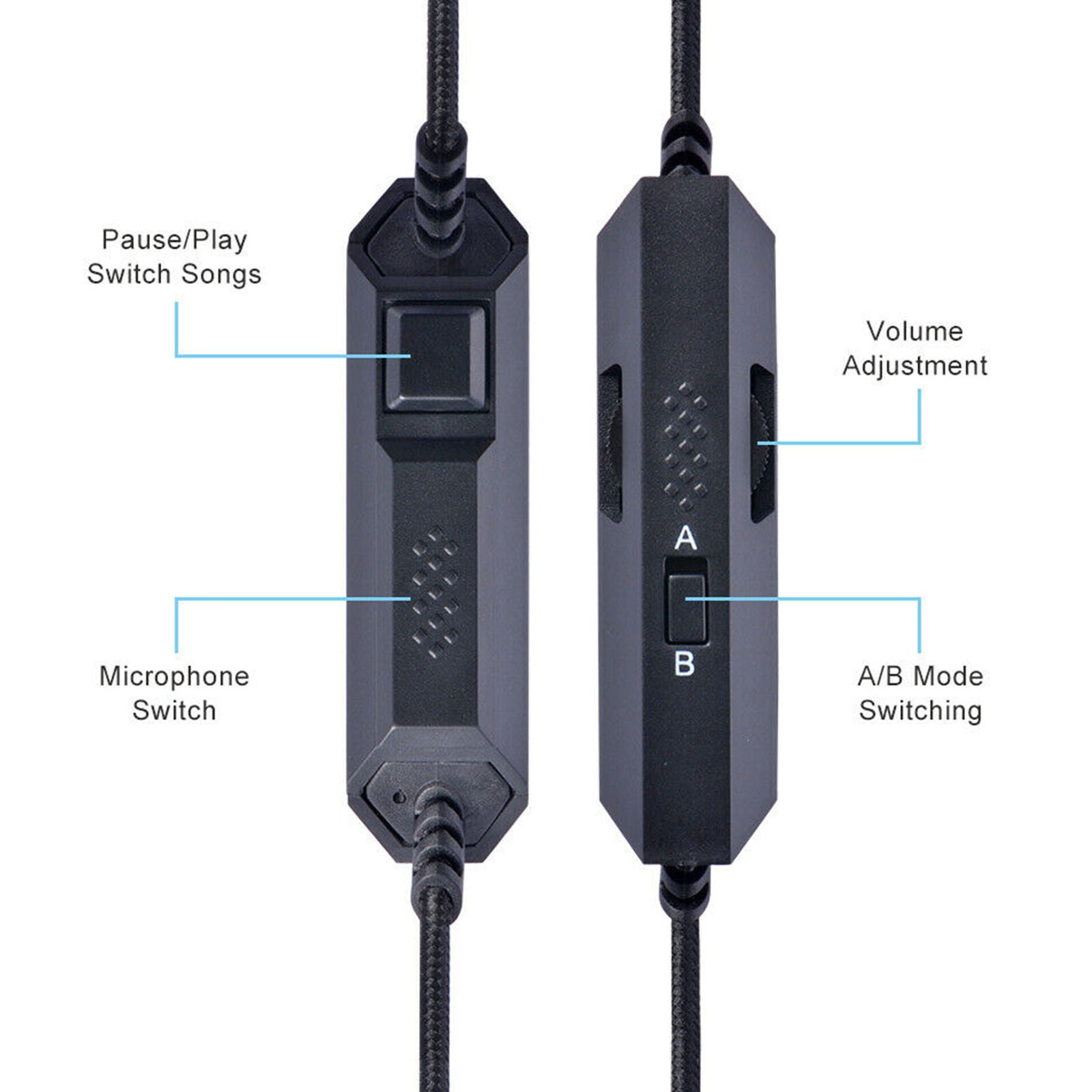 2M Gaming Headset Audio Cable Aux Lead Volume Control for Astro A10 A40 A30 A50