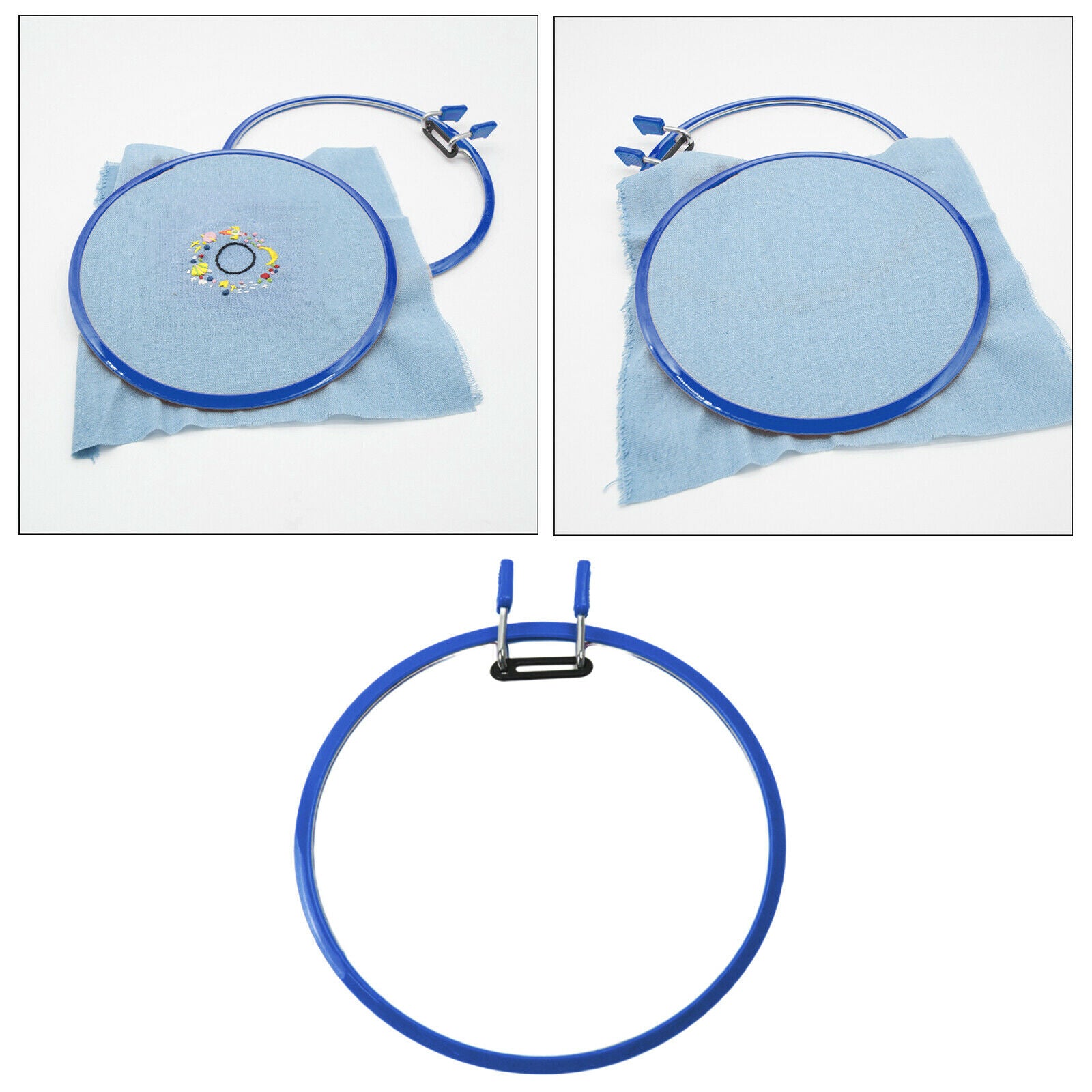 3pcs Embroidery Hoop Plastic Spring Tension Frame Ring Kid DIY Art Supplies