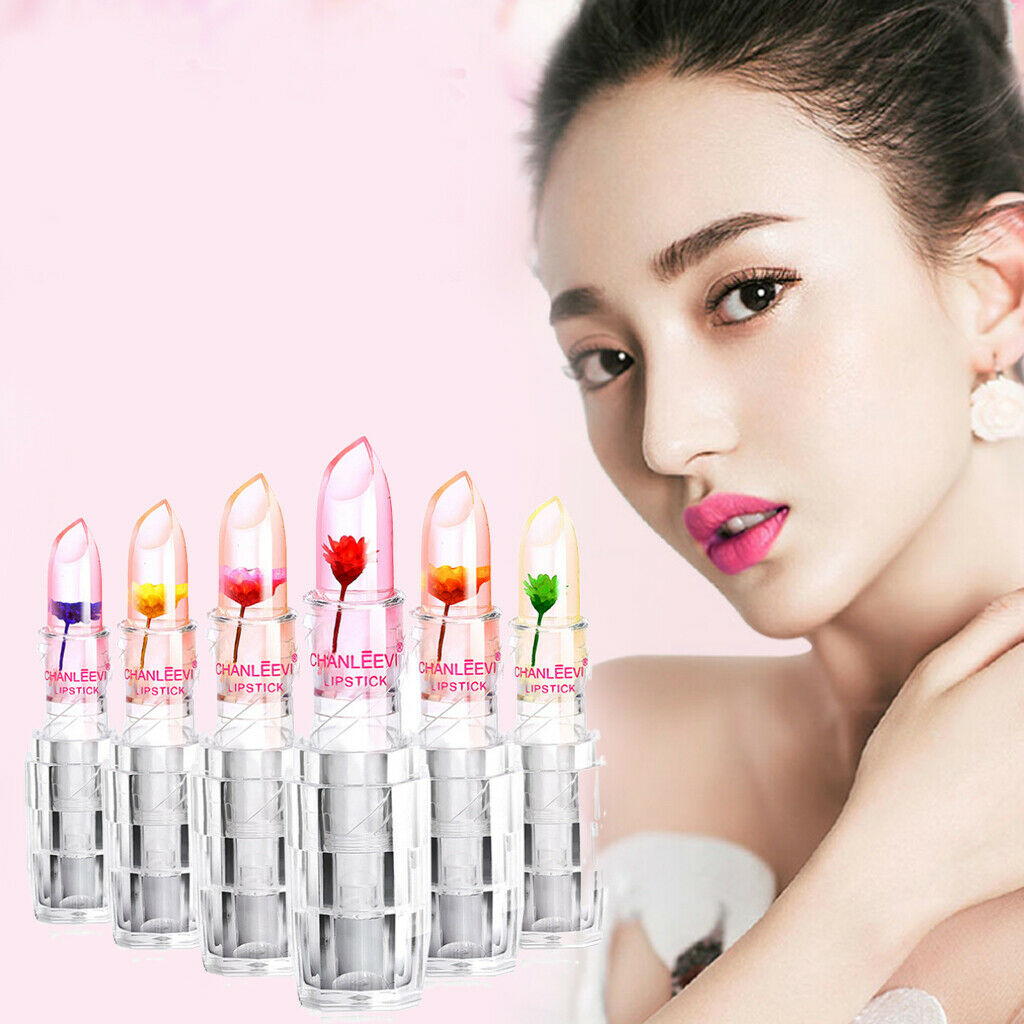 Color Changing Jelly Lip Blam Flower Lip Gloss Moisturizing Lipstick Lasting 6#