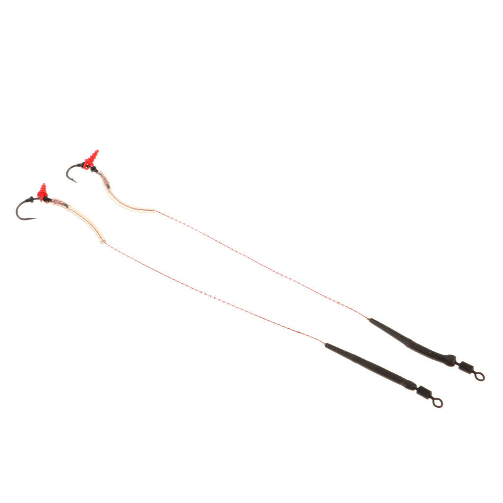2pcs Carp Fishing Hair Rigs Braided Line High Carbon Steel Hooks G005