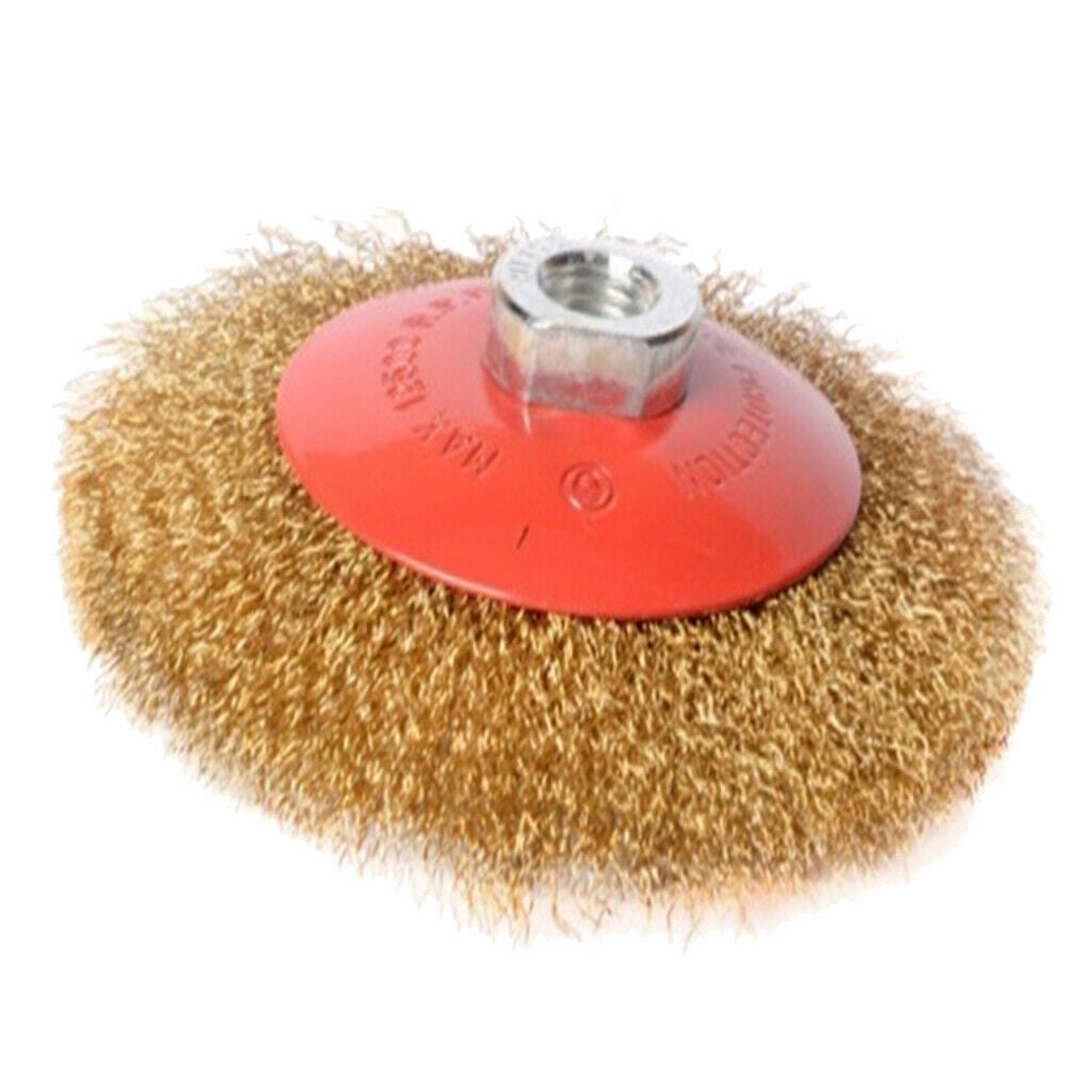 Threaded Crimped Wire Wheel Brush Abrasive Durable fit Angle Grinder 4.5inch