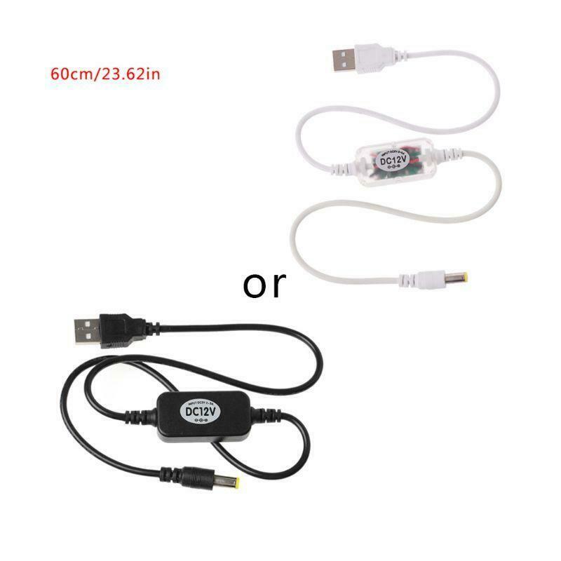 USB 5V To DC 12V 5.5x2.1mm Step Up Cable Power Boost Line For Router LED Strip