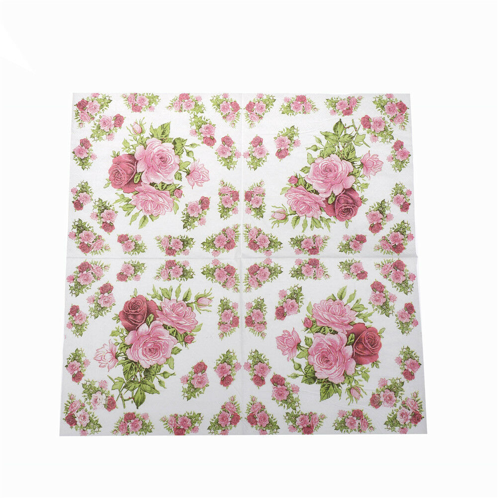 20x/bag Flower rose print Wedding Party Napkins wedding table decoration.l8