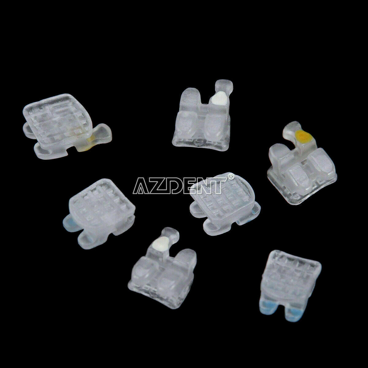 50 Packs Dental Orthodontic Brace Ceramic Bracket 5*5 MBT Slot.022  345 Hooks