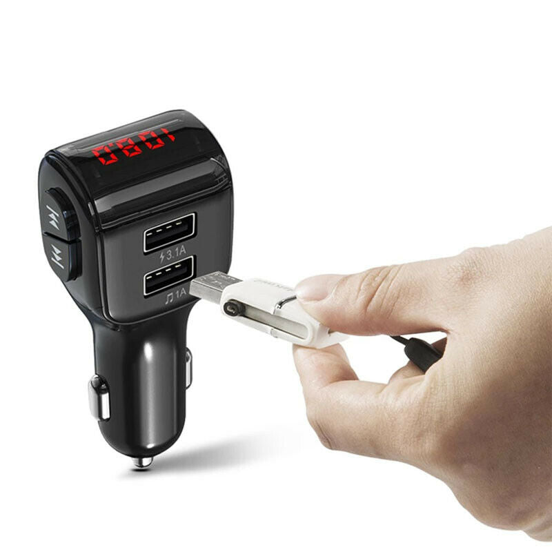 DC12V-24V Car Bluetooth Mp3 dual USB Port 3A Fast Charging Transmission FM Radio