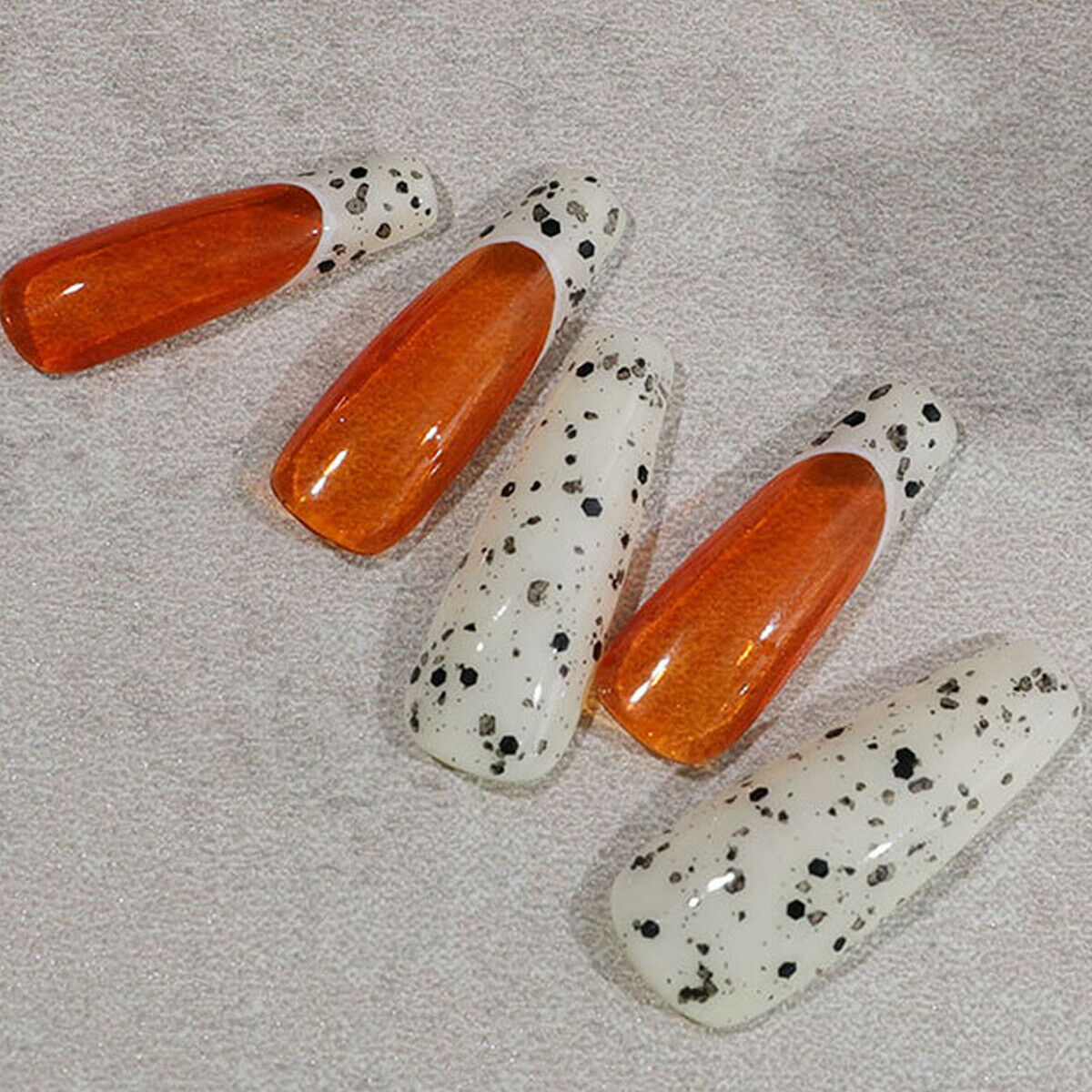 12ml Egg Shell Nail Art UV Gel Polish Clear Base Black Spot Effect Hybrid Cute