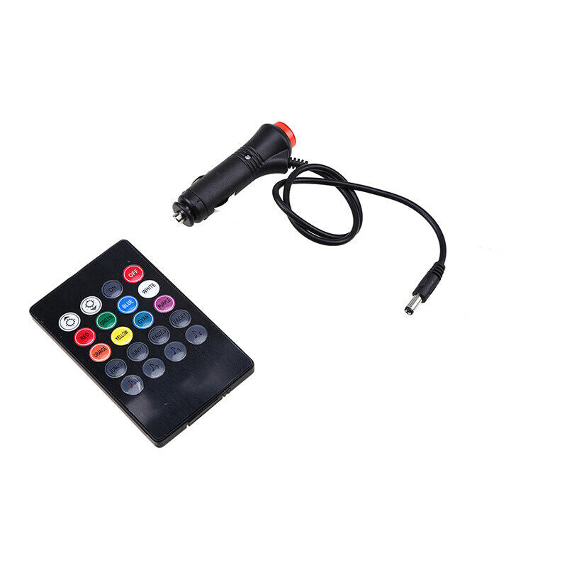 Car RGB 18LED Light Strip Interior Atmosphere Neon Lamp Remote Control MutiColor