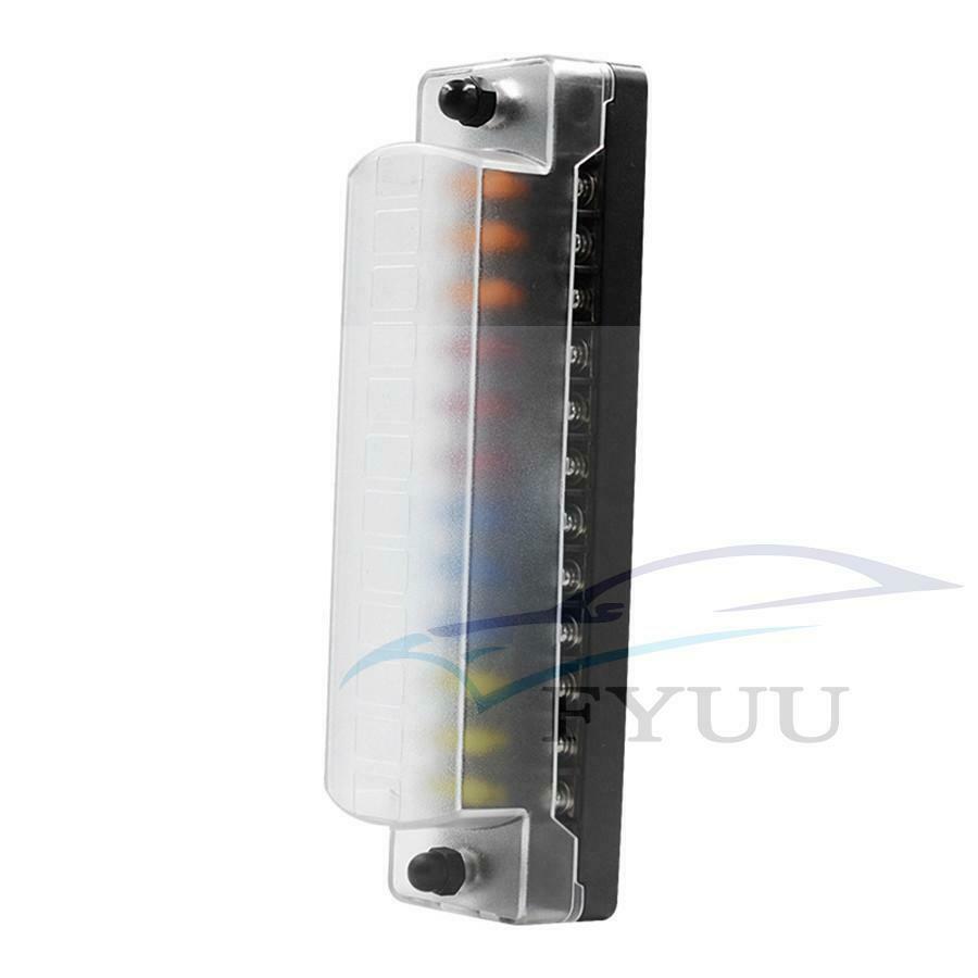 12Way DC12V-32V Circuit Blade Block Holder w/ Screw Nut Terminal Fuse Box Holder