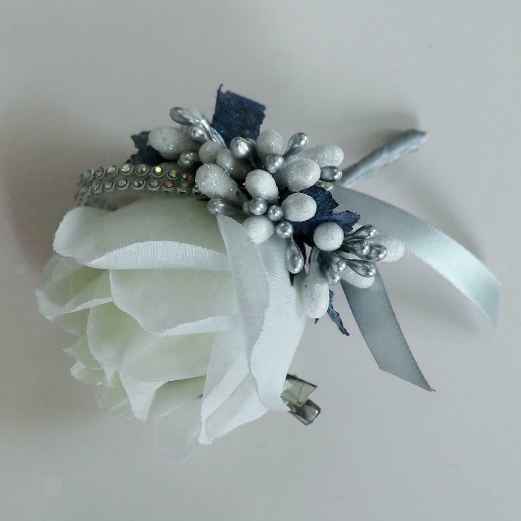 Artificial Rose Flowers Brooch Pin Suit Corsage Wedding Boutonniere Party Decor