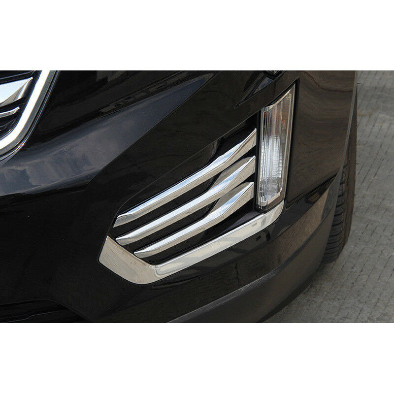 New 6pcs Chrome Front Fog Light Stripe Trim For Cadillac XT5 2016 2017 2018