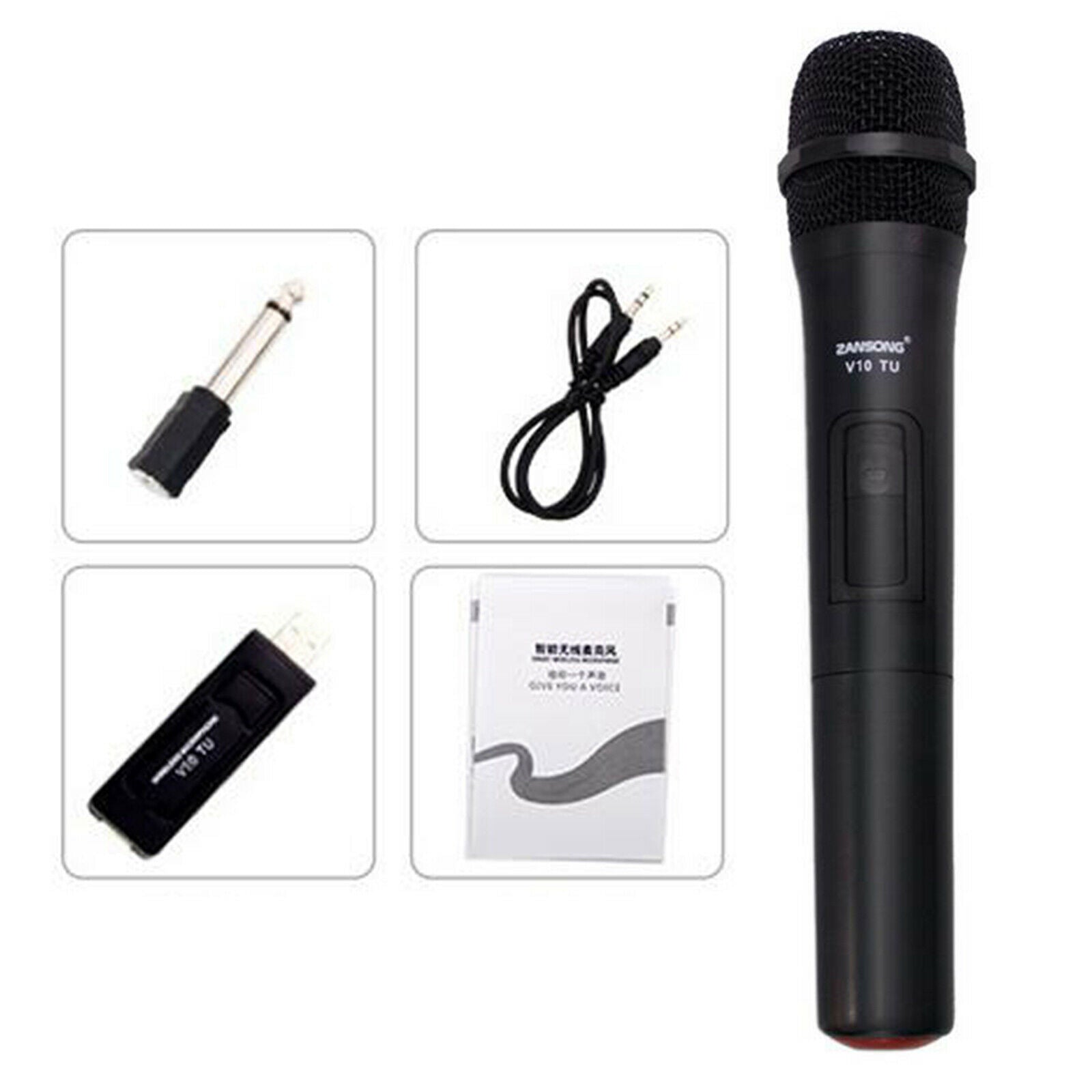 Professional VHF Portable Microphone System with USB Receiver Adapter