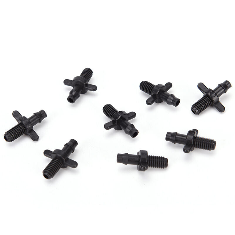 50pcs4 / 7mm Splitter Adapter Connector Barb And Garden Irrigation Hoses 6.l8
