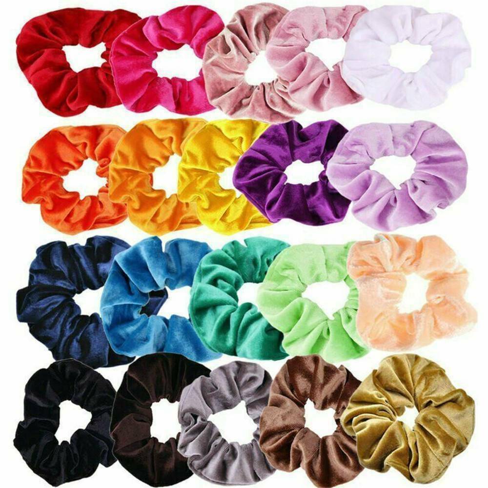 12PCS/Set Velvet Hair Scrunchies Hair Ties Elastic Hair Bands Women Girls' Ropes