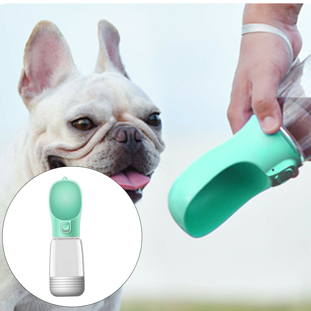 Dog Bottle Puppy Cat Drinking Food Dispenser Feeder for Walking Green