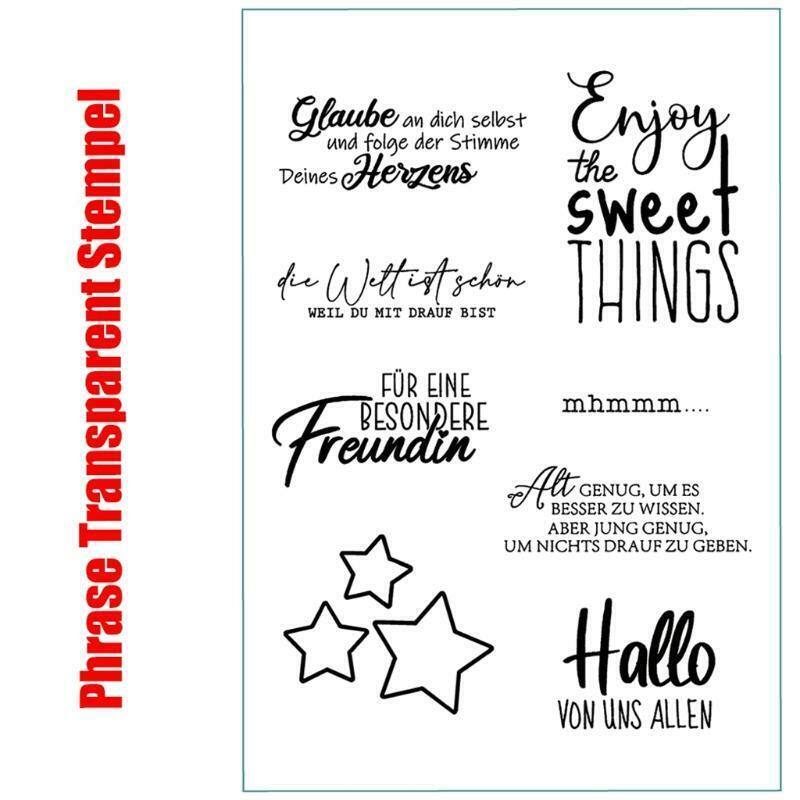 German Wishes Blessing Lettering Clear Stamps for Card Making Decoration and DIY