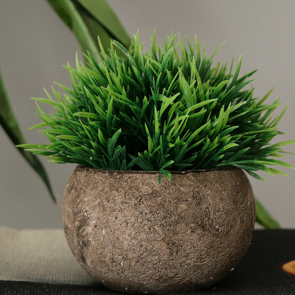 Mini Simulation Flower Bonsai Tree Mini Artificial Leaves Plant with Pot  3