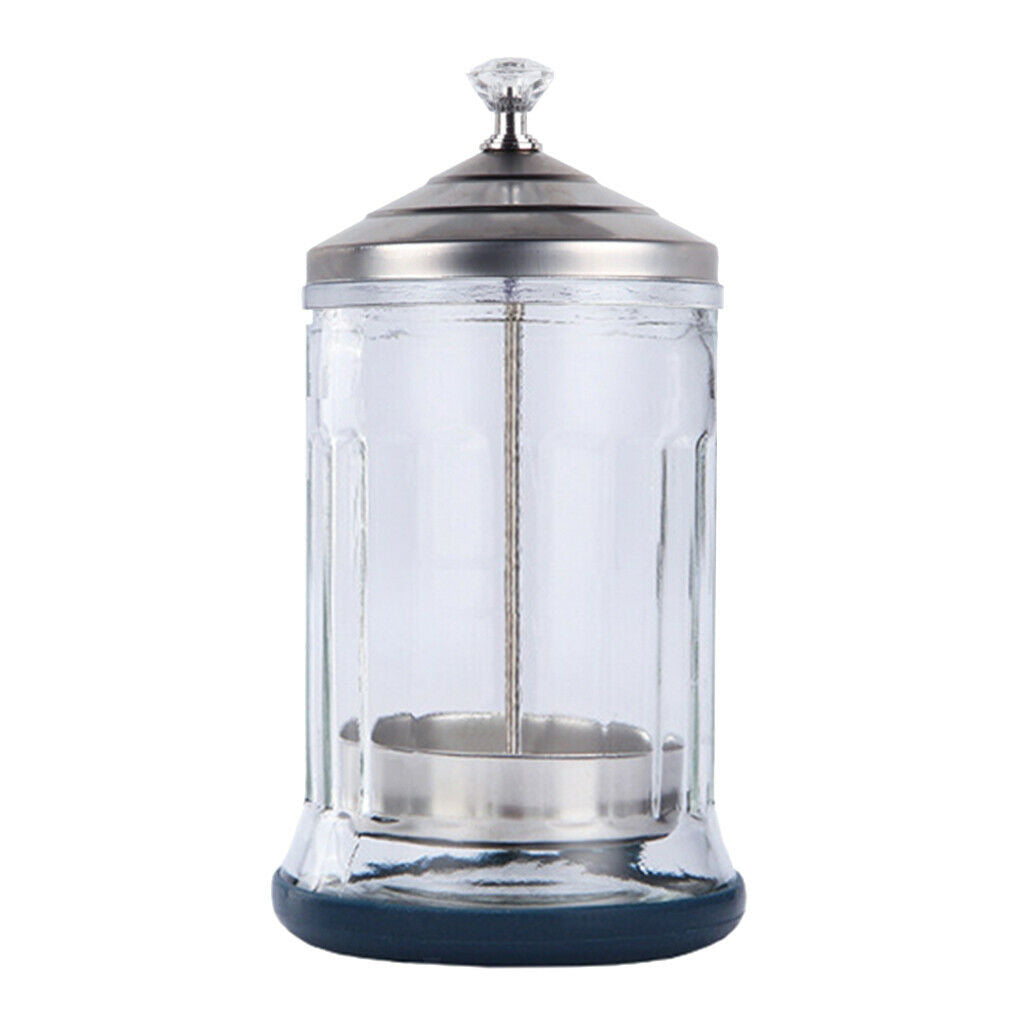 2x Disinfection Jar Clear Container Sanitizer Glass Jar for Barber Manicure