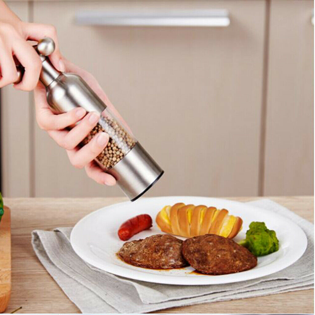 Stainless Steel Pepper Mill Pepper & Salt Grinder Manual Mill Kitchen Large