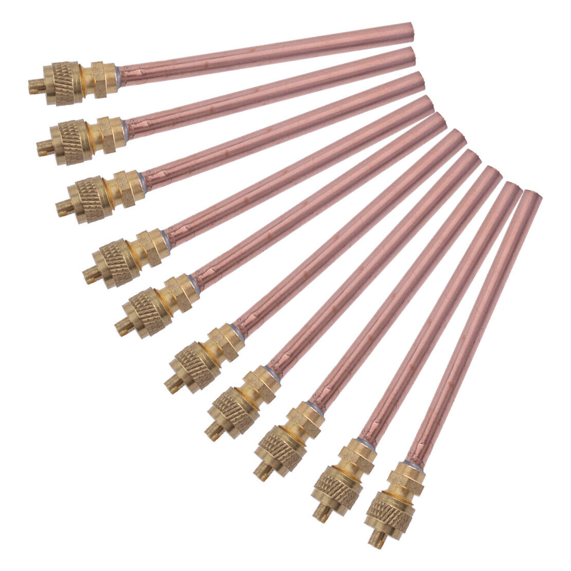 10pcs Refrigeration Access Valve Air Conditioning Filler Pipe Pipeline Brass Car
