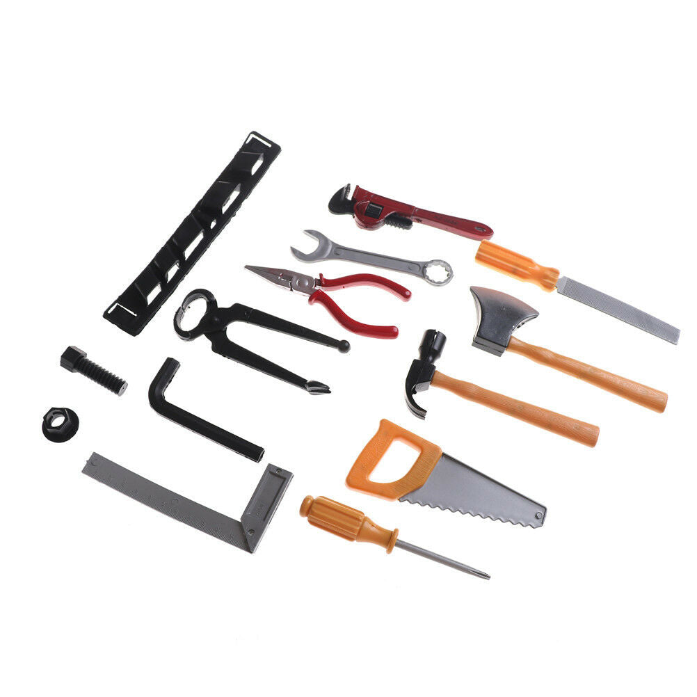 14Pcs Kids Gift  Boy Building Repair Plastic Tool Kits Set Construction T.l8