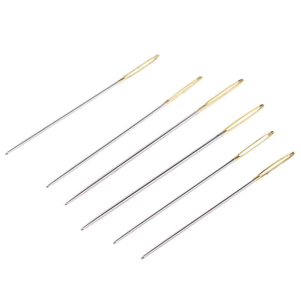 6pcs/set Household Hand Sewing Needles for Canvas Leather Silk Denim Repair Tool