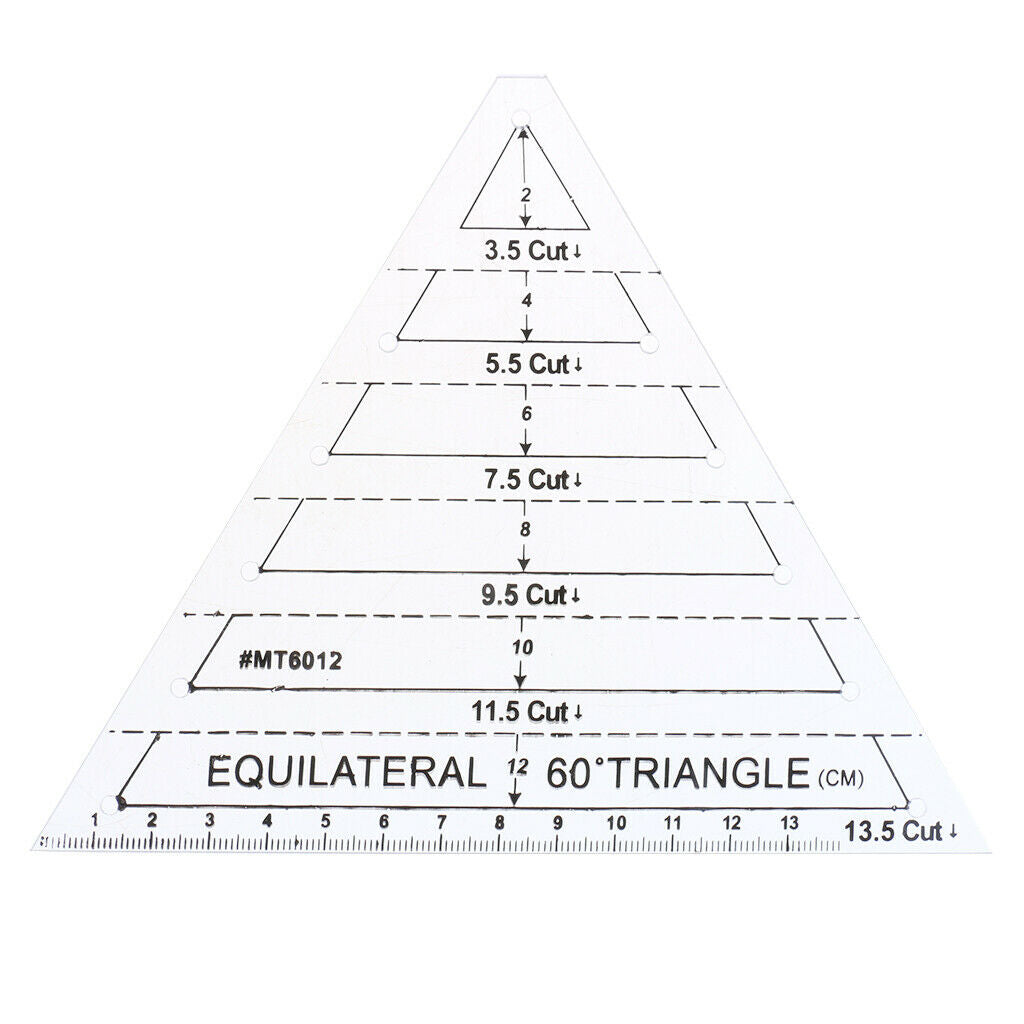 Acrylic 13.5Cut 60 Degree Equilateral Triangle Ruler for DIY Sewing Quilting