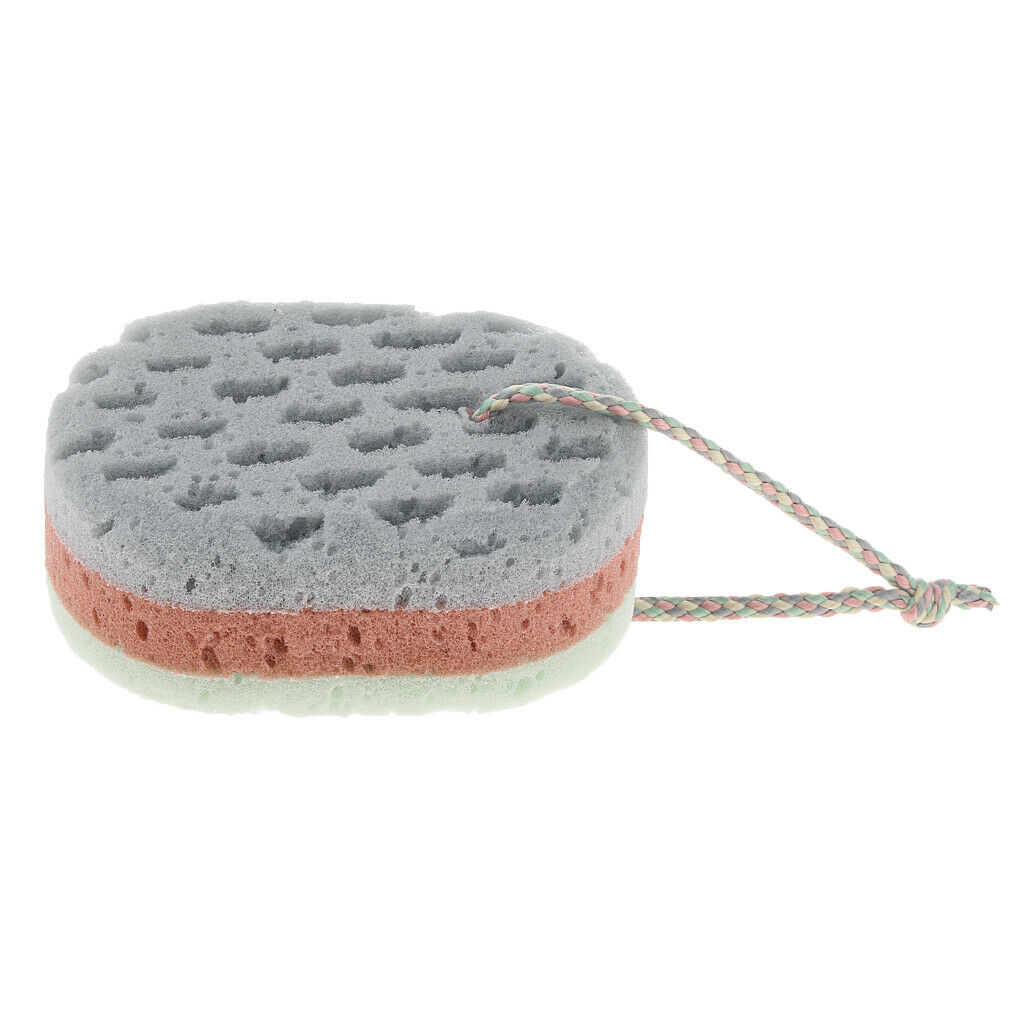 2Pcs Body Exfoliating Face Wash Bath Sponge Cleaning Scrubber Massage Puff Fit