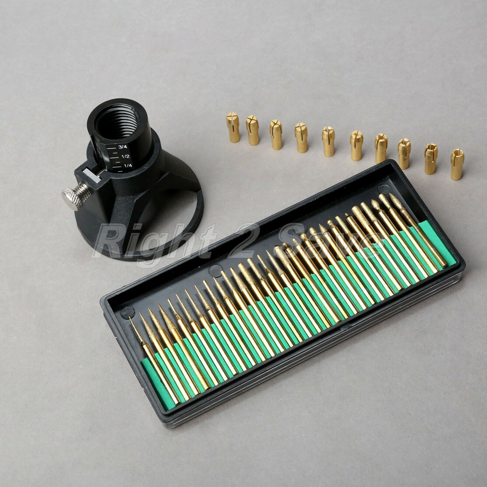 30*Diamond Polishing Burrs+10*Brass Collets Tool+Dedicated Locator Set For Drill