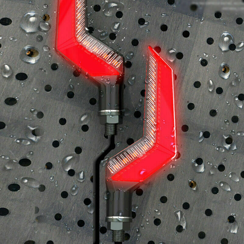 Pair 12V Motorcycle Bike LED Chip Red DRL Yellow Turn Signal Light Warning Light