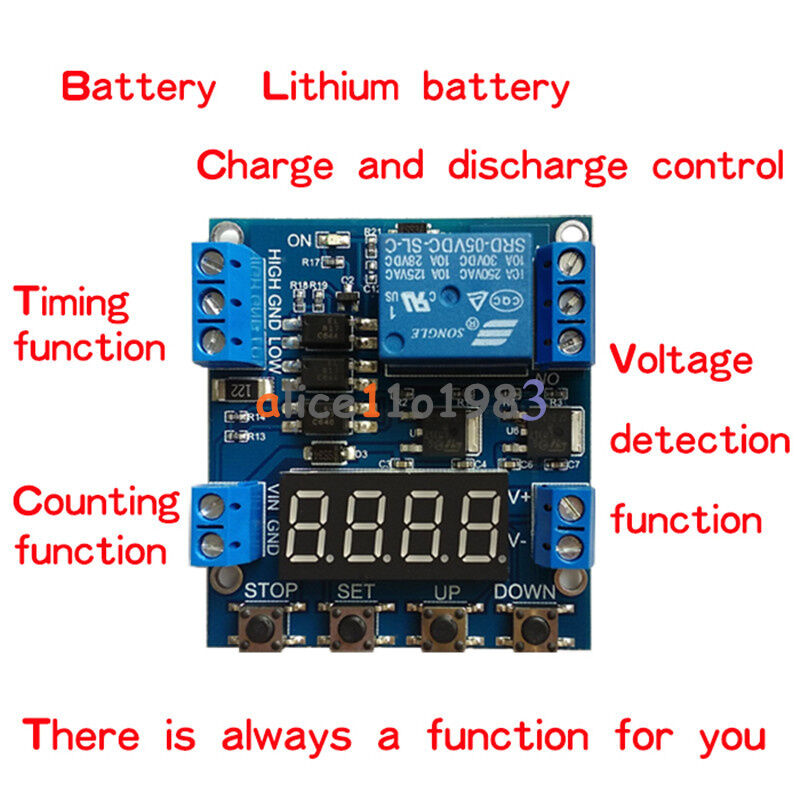 1-Channel Relay Module Trigger Delay Cycle Timer Circuit Switch Adjustable 6-30V