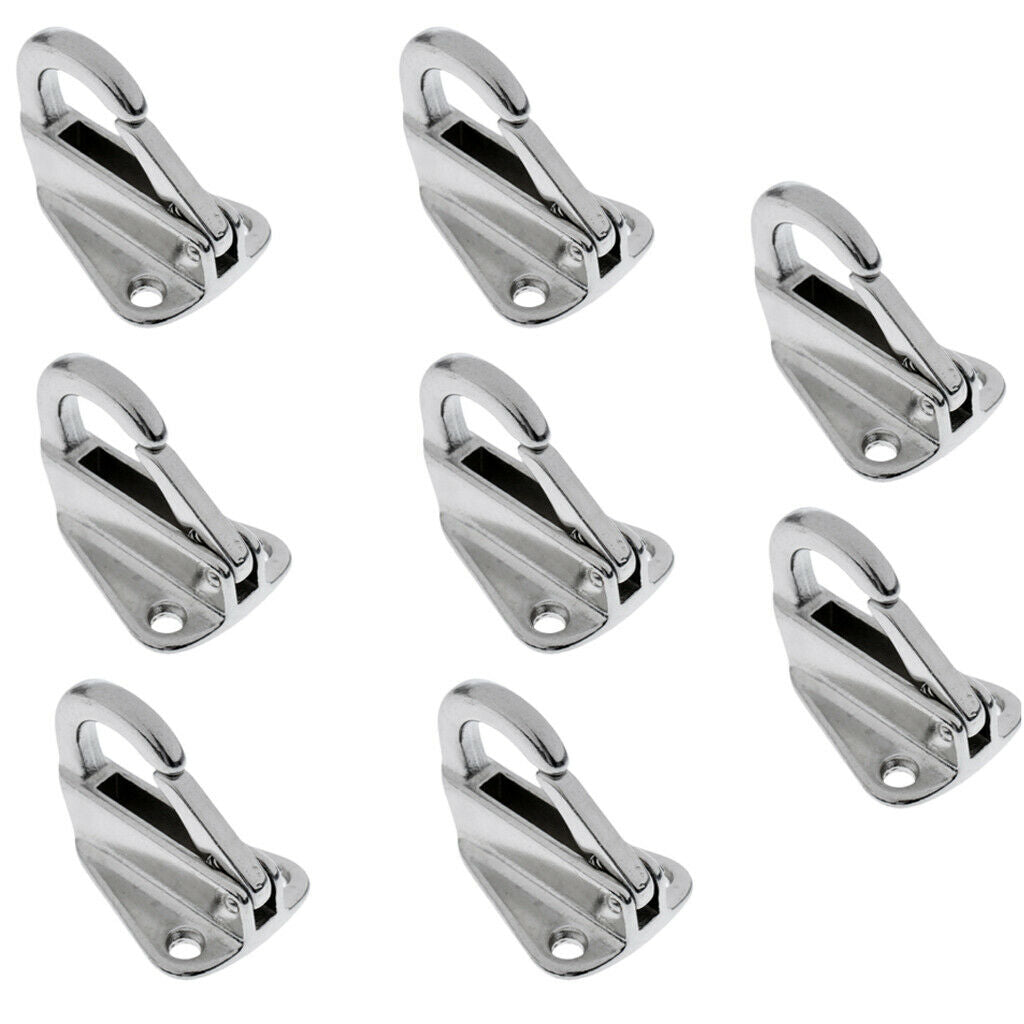 8pcs Marine 316Stainless Steel Snap Type 9mm  Hook For Boat Yacht