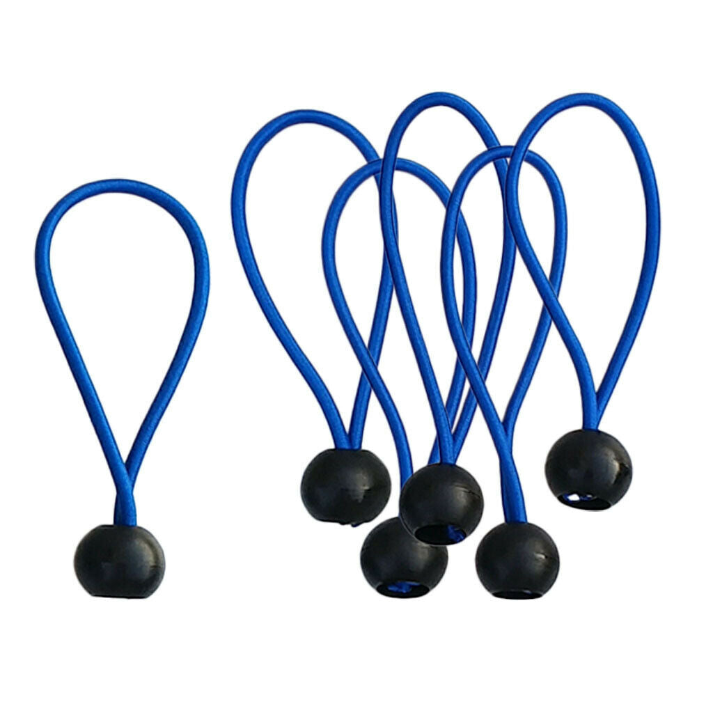 18 Pieces Durable Premium 4'' Ball Bungee Camping Stretch Accessories Blue