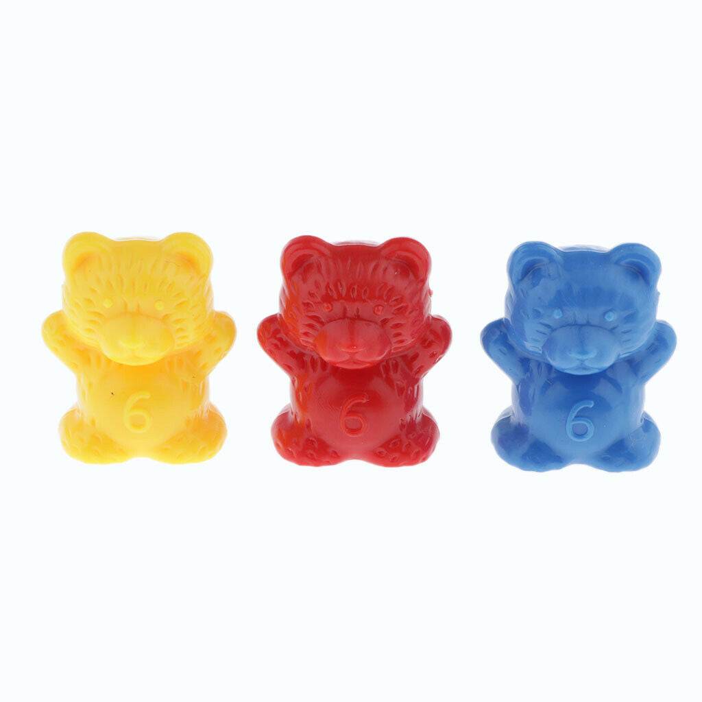 60Pcs Colorful Rainbow Bears 3g & 6g Weights Preschool Math Skills Toys