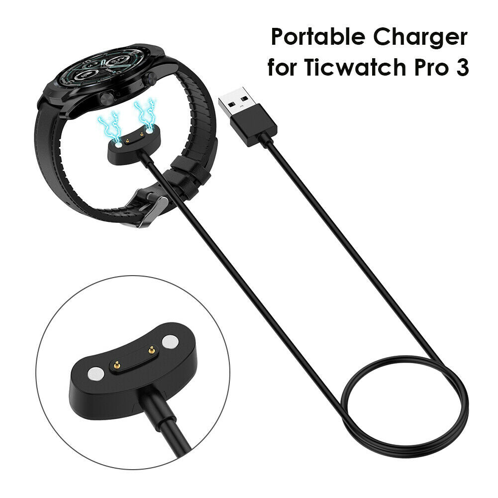 Fast Charger for Ticwatch Pro 3/Ticwatch Pro 3 LTE Smart Watch Accessories @